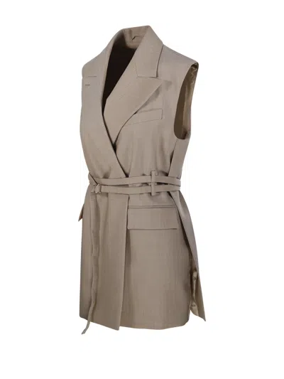 Sportmax Ciurma Sleeveless Suit Vest In Gray