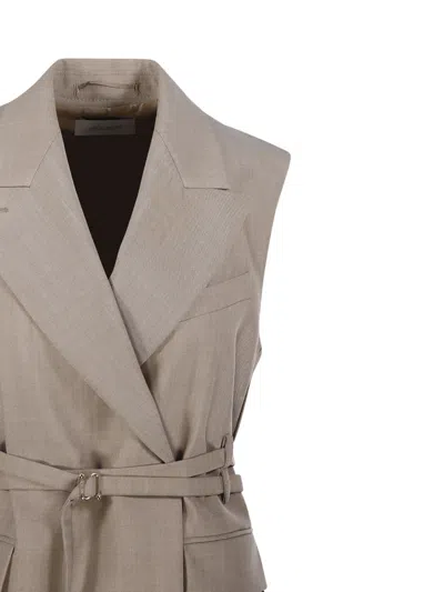 Sportmax Ciurma Sleeveless Suit Vest In Gray