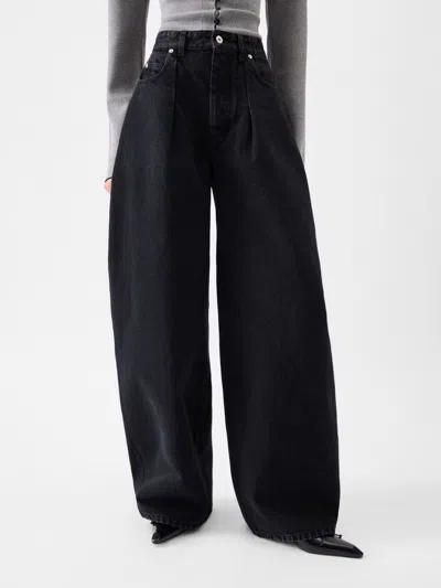 Jacquemus Le De-nimes Droit Jeans Women In Black
