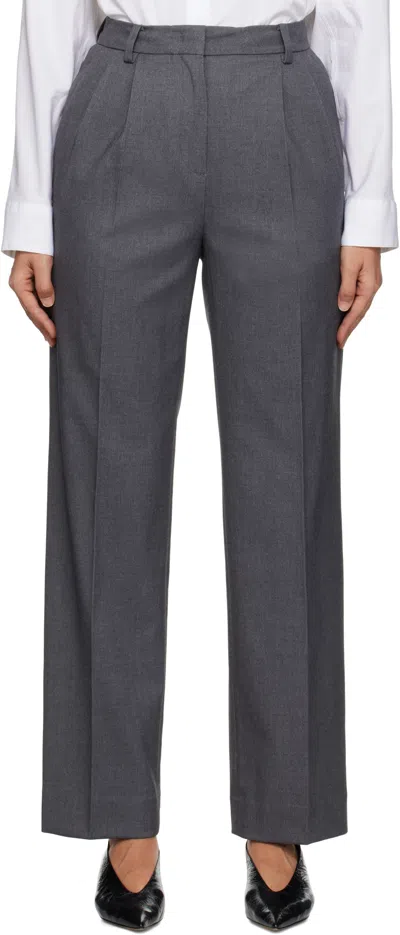 Dunst Gray Double Pleated Trousers
