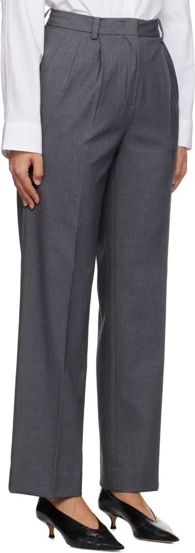 Dunst Gray Double Pleated Trousers