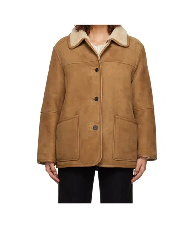 Dunst Tan & Off-white Genuine Shearling Reversible Jacket