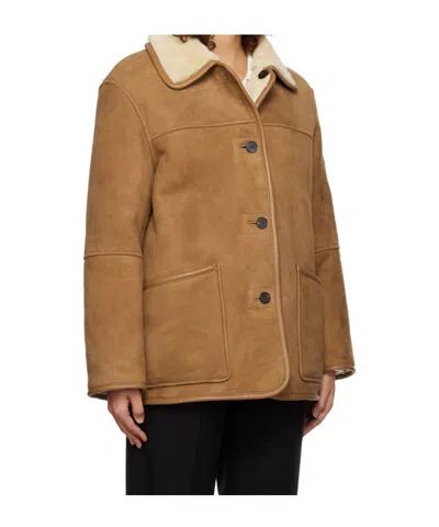 Dunst Tan & Off-white Genuine Shearling Reversible Jacket