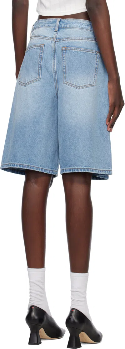 Dunst Relaxed Denim Bermuda Shorts In Blue