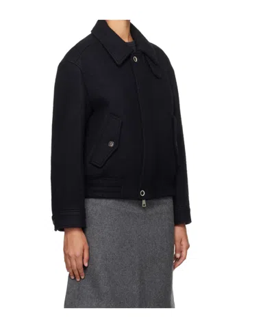 Dunst Navy Textured Jacket In Black