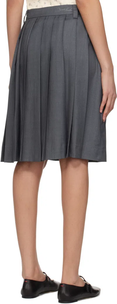 Dunst Gray Pleats Midi Skirt In Gray