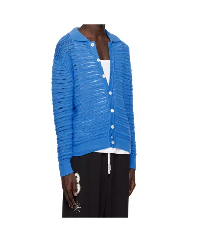 Dunst Blue Open Collared Cardigan In Blue