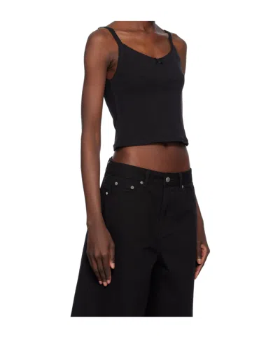 Dunst Black Pointelle Sleeveless Camisole In Black
