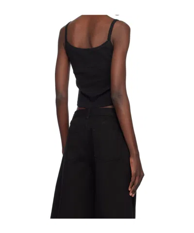 Dunst Black Pointelle Sleeveless Camisole In Black