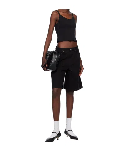 Dunst Black Pointelle Sleeveless Camisole In Black
