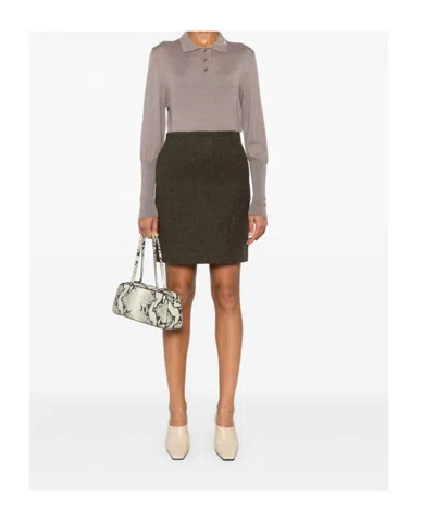 Dunst Brown H-line Midi Skirt