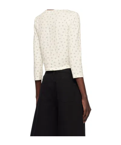 Dunst Pointelle Crewneck Cardigan In Neutral