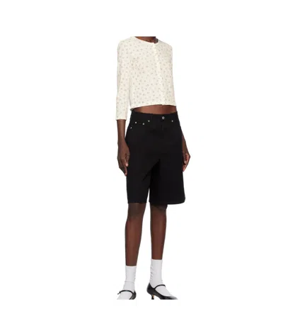 Dunst Pointelle Crewneck Cardigan In Neutral