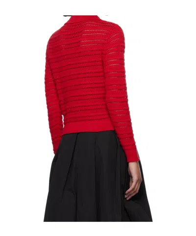 Dunst Red Open Collar Cardigan In Red