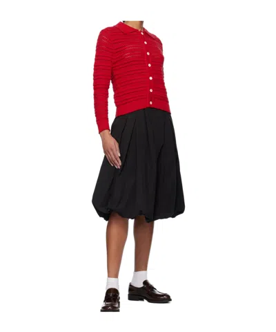 Dunst Red Open Collar Cardigan In Red
