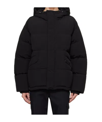 Dunst Black Hooded Volume Down Jacket In Black