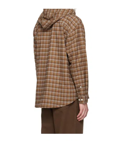 Dunst Beige Hooded Shirt In Brown