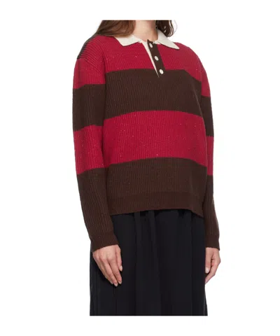 Dunst Red & Brown Chunky Polo In Red