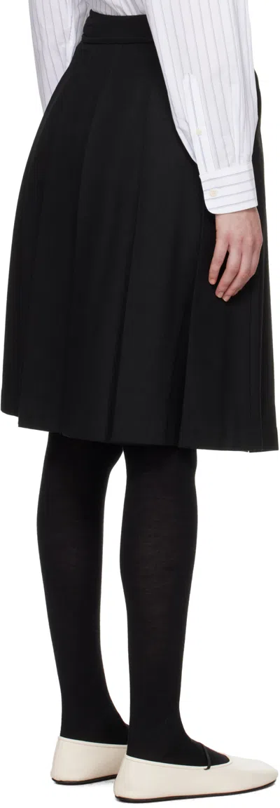 Dunst Black Ribboned Wide Pleats Midi Skirt