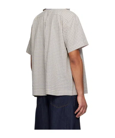 Dunst Beige Collared Checked Shirt In Gray