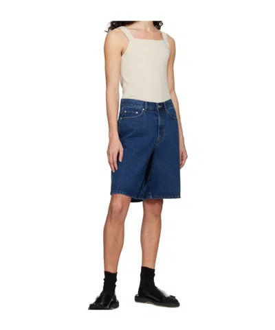 Dunst Blue Classic Baggy Denim Shorts