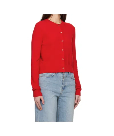 Dunst Red Essential Crewneck Knit Cardigan