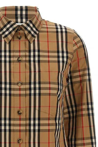 Burberry 'curved Hem Buttoned Cuffs Long Sleeves Shirt' In Brown