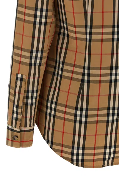 Burberry 'curved Hem Buttoned Cuffs Long Sleeves Shirt' In Brown