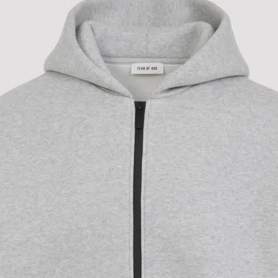 Fear Of God Relaxed Fit Grey Sweatshirt With Zip-up Front In Gray
