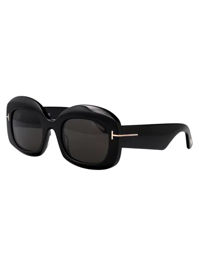Tom Ford Nero Lucido Acetate Sunglasses In Black