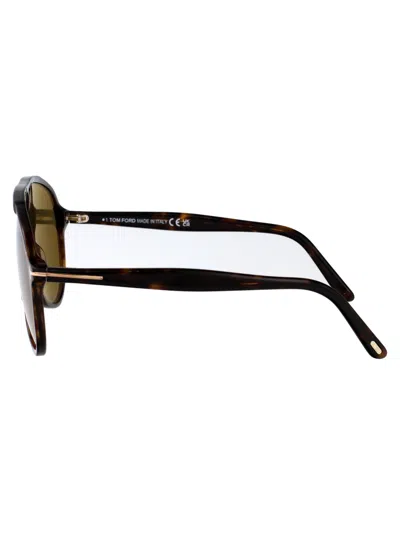 Tom Ford Eyewear Oversized Pilot Frame Sunglasses In Brown
