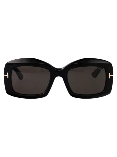 Tom Ford Eyewear Rectangle-frame Sunglasses In Black