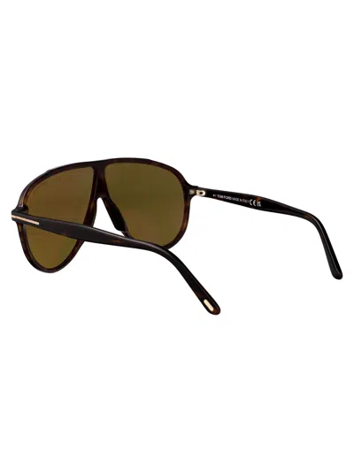 Tom Ford Eyewear Oversized Pilot Frame Sunglasses In Brown