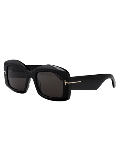 Tom Ford Eyewear Rectangle-frame Sunglasses In Black