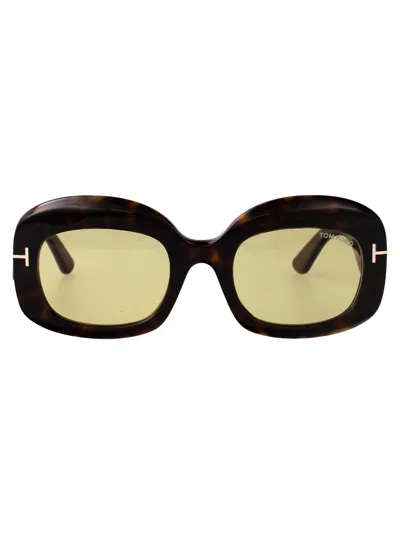Tom Ford Eyewear Rectangle Frame Sunglasses In Black