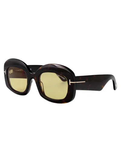 Tom Ford Eyewear Rectangle Frame Sunglasses In Black