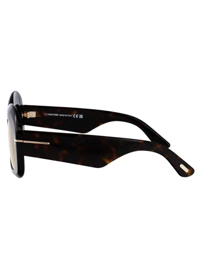 Tom Ford Eyewear Rectangle Frame Sunglasses In Black