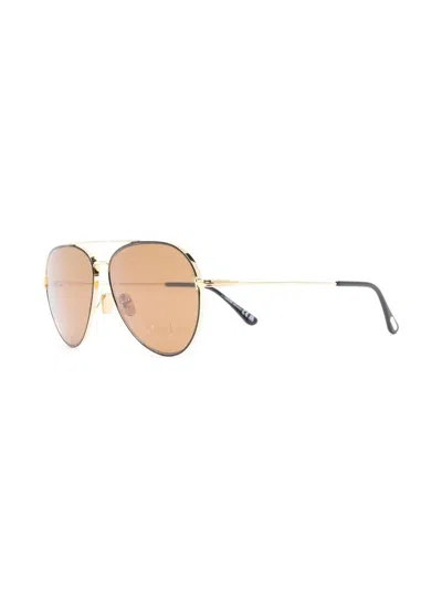 Tom Ford Tinted Round Sunglasses In Brown