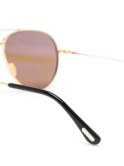 Tom Ford Tinted Round Sunglasses In Brown