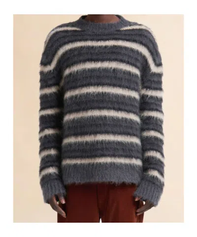 Marni Dark Grey Striped Mohair Jumper