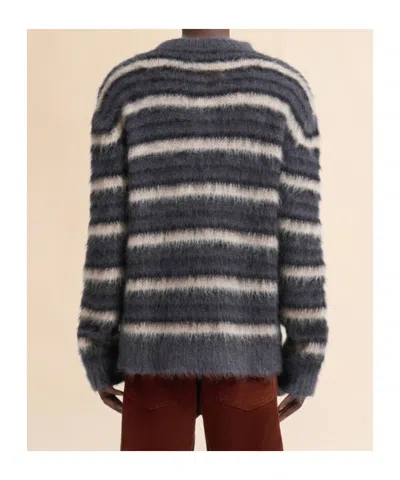 Marni Dark Grey Striped Mohair Jumper