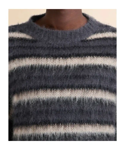 Marni Dark Grey Striped Mohair Jumper