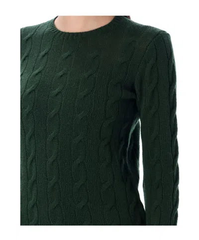 Ralph Lauren Collection Cable-knit Crewneck Jumper In Green