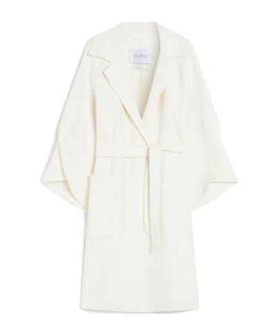 Max Mara Wool And Cashmere Cloth Coat In White