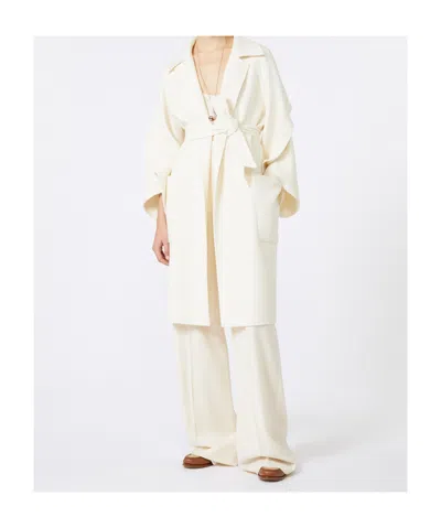 Max Mara Wool And Cashmere Cloth Coat In White