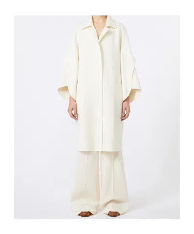 Max Mara Wool And Cashmere Cloth Coat In White