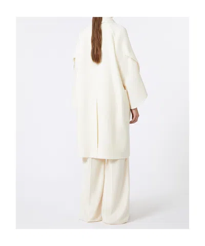Max Mara Wool And Cashmere Cloth Coat In White