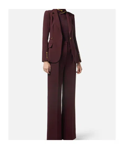 Elisabetta Franchi Padded-shoulders Blazer In Burgundy