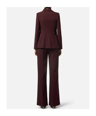 Elisabetta Franchi Padded-shoulders Blazer In Burgundy