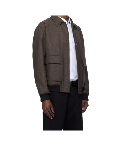 Hugo Boss Long Sleeve Casual Jacket In Brown